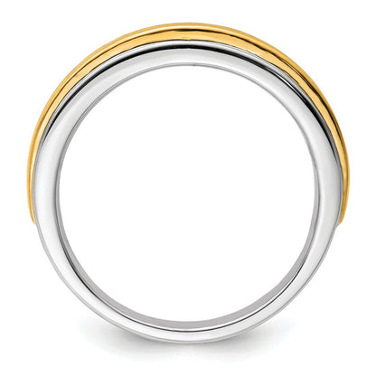 14K Bicolor Ring für Herren mit Labordiamanten VS/SI+ G+