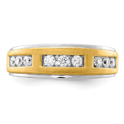 14K Bicolor Ring für Herren mit Labordiamanten VS/SI+ G+