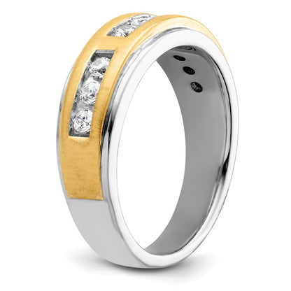 14K Bicolor Ring für Herren mit Labordiamanten VS/SI+ G+
