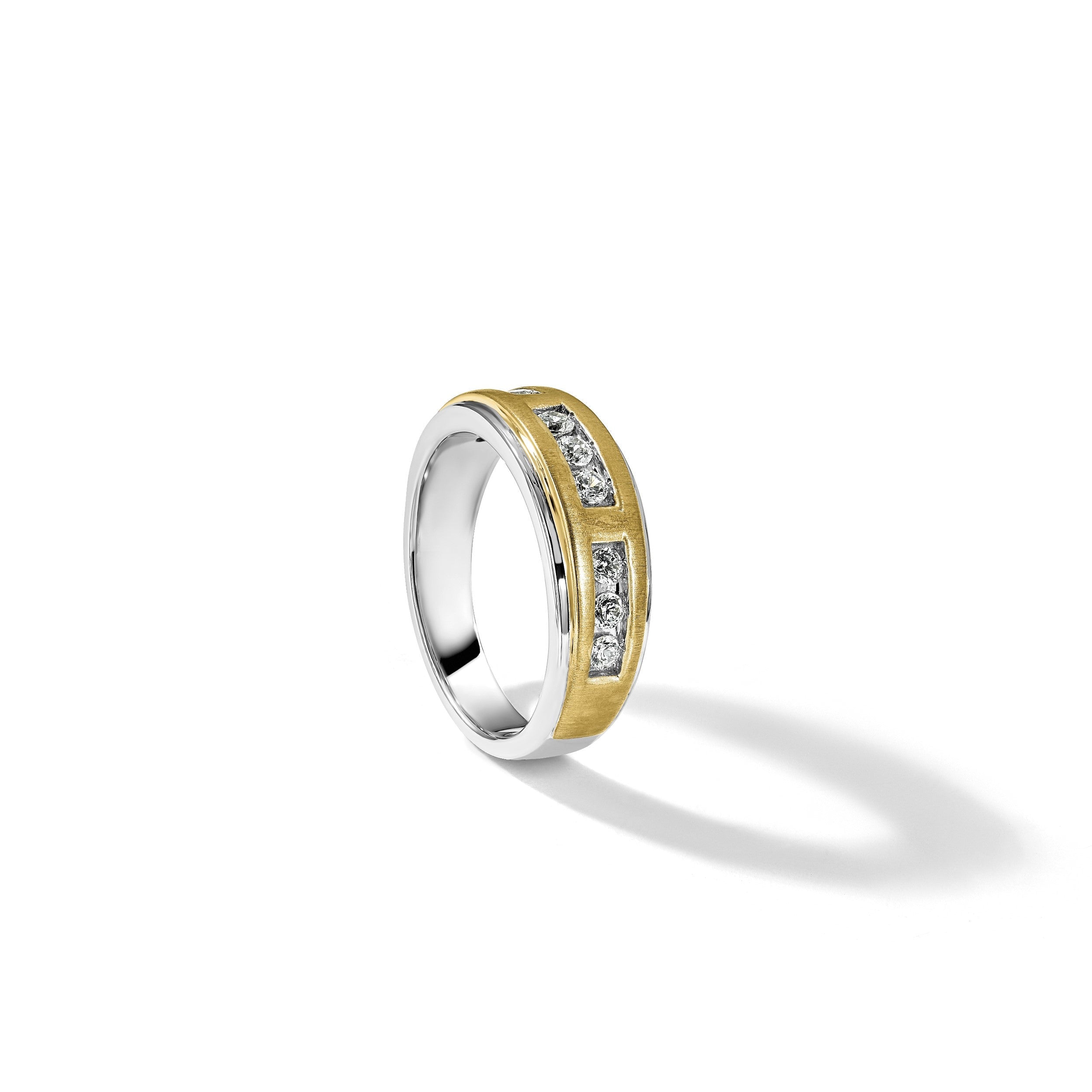 14K Bicolor Ring für Herren mit Labordiamanten VS/SI+ G+