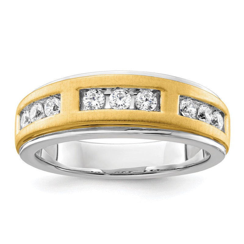 14K Bicolor Ring für Herren mit Labordiamanten VS/SI+ G+