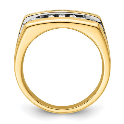 14K Gelbgold rhodiniert 1,17 ct. Laborgezüchteter Diamant VS/SI+ G+ Herrenring