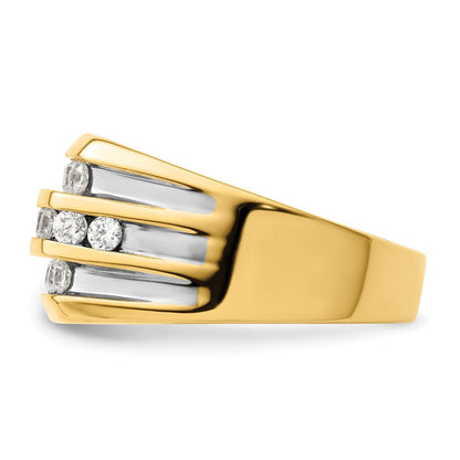 14K Gelbgold rhodiniert 1,17 ct. Laborgezüchteter Diamant VS/SI+ G+ Herrenring