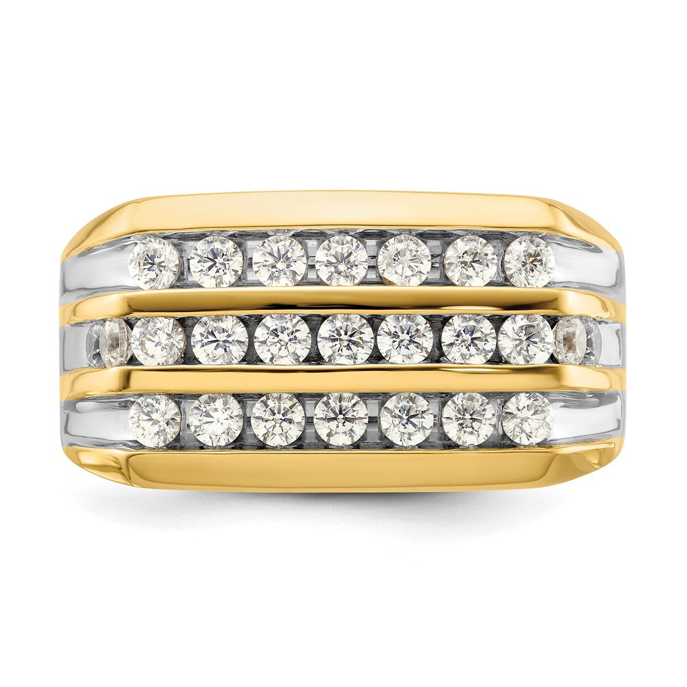 14K Gelbgold rhodiniert 1,17 ct. Laborgezüchteter Diamant VS/SI+ G+ Herrenring