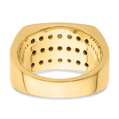 14K Gelbgold rhodiniert 1,17 ct. Laborgezüchteter Diamant VS/SI+ G+ Herrenring