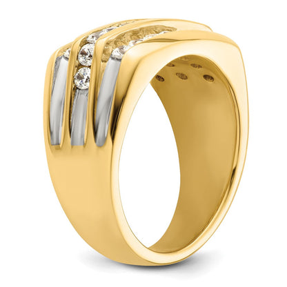 14K Gelbgold rhodiniert 1,17 ct. Laborgezüchteter Diamant VS/SI+ G+ Herrenring