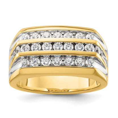 14K Gelbgold rhodiniert 1,17 ct. Laborgezüchteter Diamant VS/SI+ G+ Herrenring