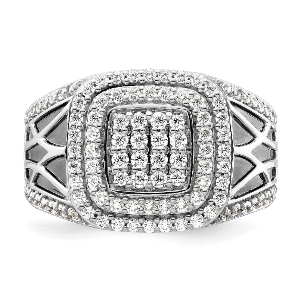 14K Weißgold Herrenring mit seitlichem Design und 1,125 ct. im Labor gezüchteten Diamanten VS/SI+ G+