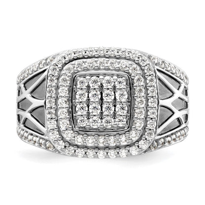 14K Weißgold Herrenring mit seitlichem Design und 1,125 ct. im Labor gezüchteten Diamanten VS/SI+ G+