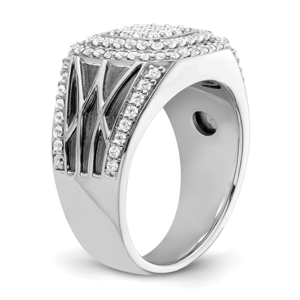 14K Weißgold Herrenring mit seitlichem Design und 1,125 ct. im Labor gezüchteten Diamanten VS/SI+ G+