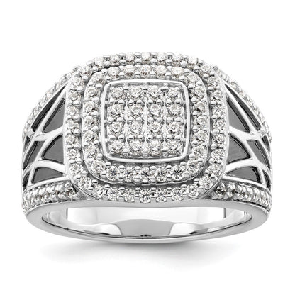 14K Weißgold Herrenring mit seitlichem Design und 1,125 ct. im Labor gezüchteten Diamanten VS/SI+ G+