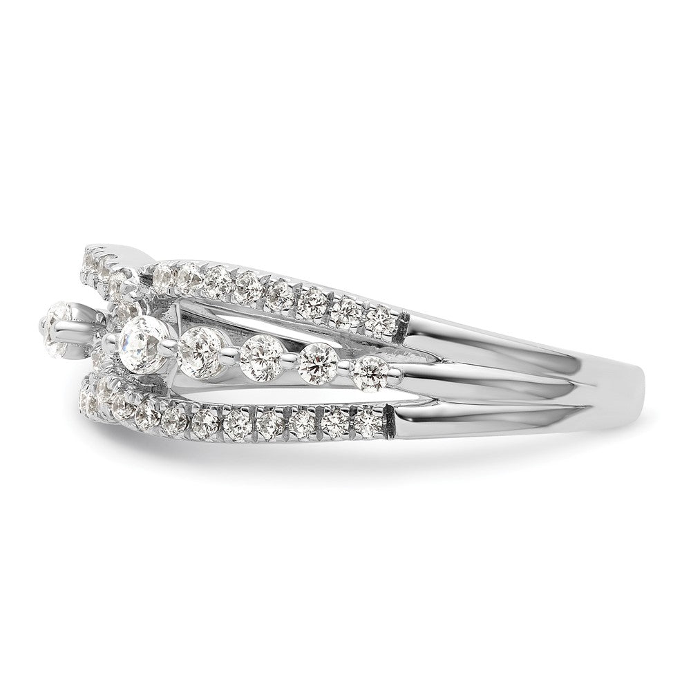 14K Weißgold Fashion-Ring mit 0,5 ct. Labor-gezüchteten Diamanten VS/SI+ G+