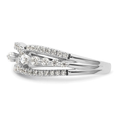 14K Weißgold Fashion-Ring mit 0,5 ct. Labor-gezüchteten Diamanten VS/SI+ G+