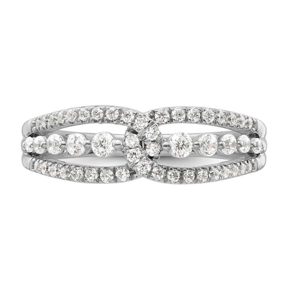 14K Weißgold Fashion-Ring mit 0,5 ct. Labor-gezüchteten Diamanten VS/SI+ G+