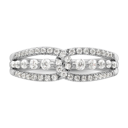 14K Weißgold Fashion-Ring mit 0,5 ct. Labor-gezüchteten Diamanten VS/SI+ G+