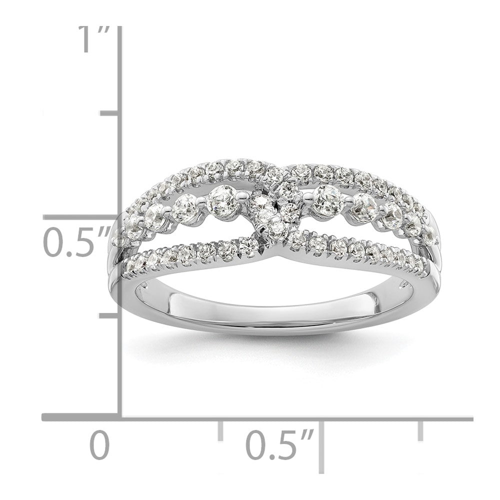 14K Weißgold Fashion-Ring mit 0,5 ct. Labor-gezüchteten Diamanten VS/SI+ G+