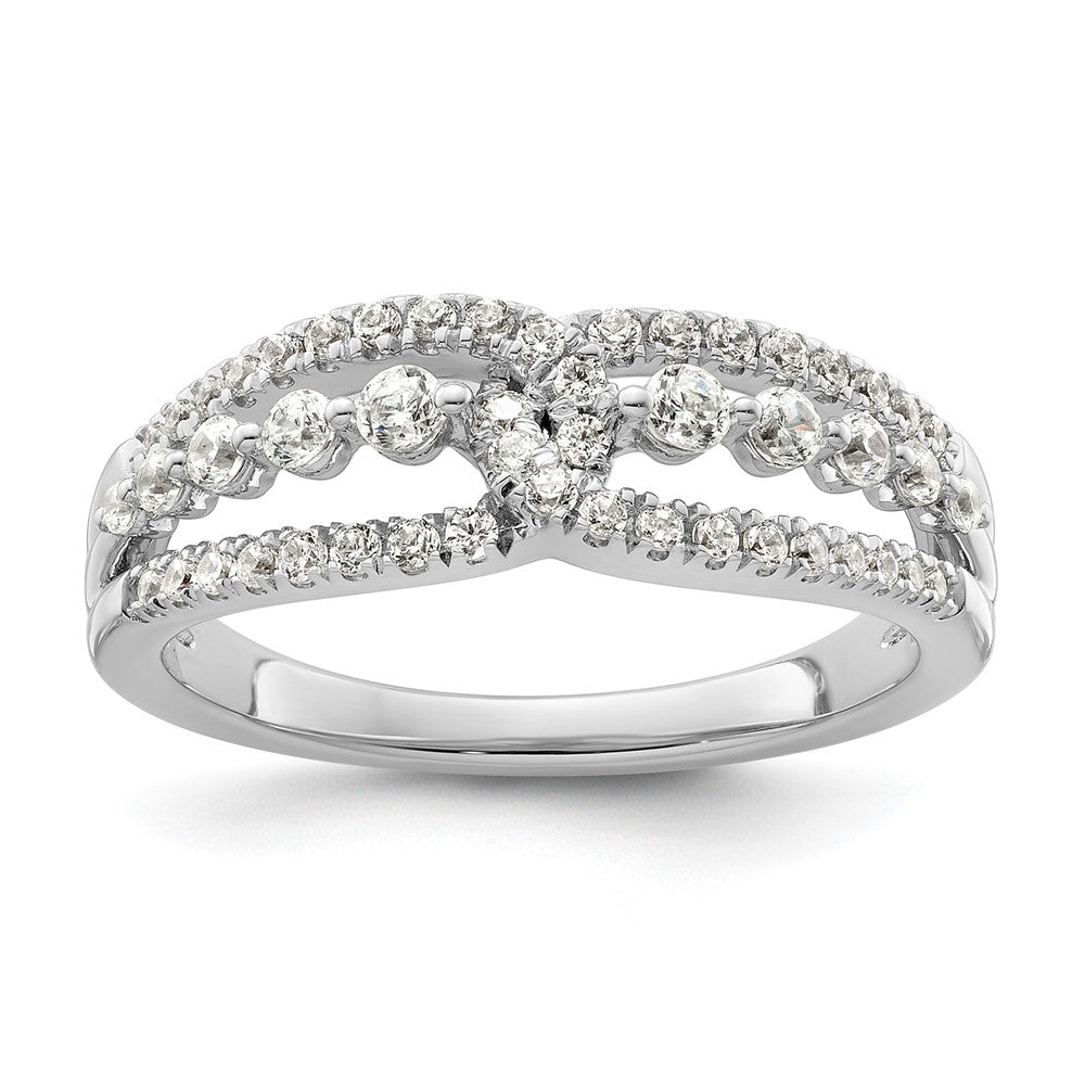 14K Weißgold Fashion-Ring mit 0,5 ct. Labor-gezüchteten Diamanten VS/SI+ G+