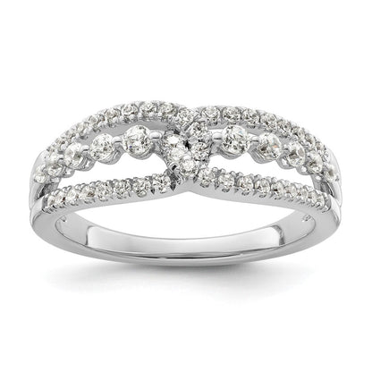 14K Weißgold Fashion-Ring mit 0,5 ct. Labor-gezüchteten Diamanten VS/SI+ G+