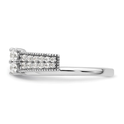 14K Weißgold Ring-Wrap mit 0,5 ct. im Labor gezüchteten Diamanten VS/SI+ G+