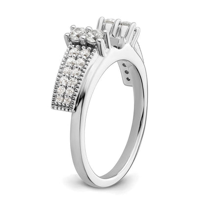 14K Weißgold Ring-Wrap mit 0,5 ct. im Labor gezüchteten Diamanten VS/SI+ G+