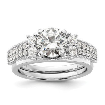 14K Weißgold Ring-Wrap mit 0,5 ct. im Labor gezüchteten Diamanten VS/SI+ G+
