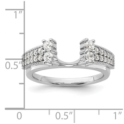 14K Weißgold Ring-Wrap mit 0,5 ct. im Labor gezüchteten Diamanten VS/SI+ G+