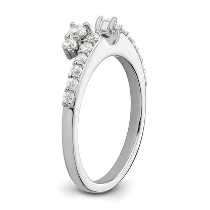 14K Weißgold Ring Wrap mit 0,5 ct. Labor-gezüchteten Diamanten VS/SI+ G+, komplett