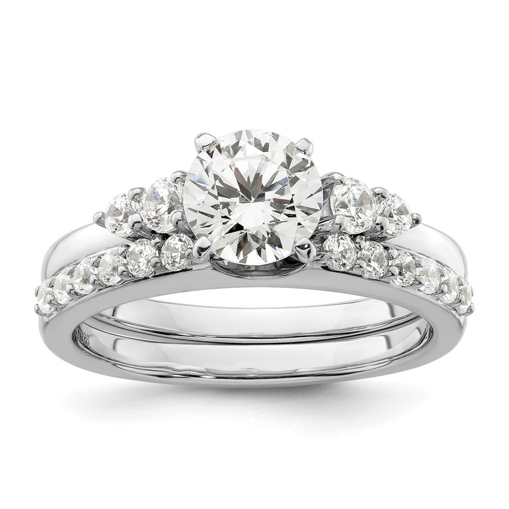 14K Weißgold Ring Wrap mit 0,5 ct. Labor-gezüchteten Diamanten VS/SI+ G+, komplett