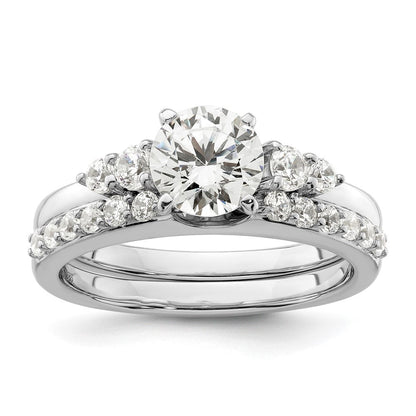 14K Weißgold Ring Wrap mit 0,5 ct. Labor-gezüchteten Diamanten VS/SI+ G+, komplett