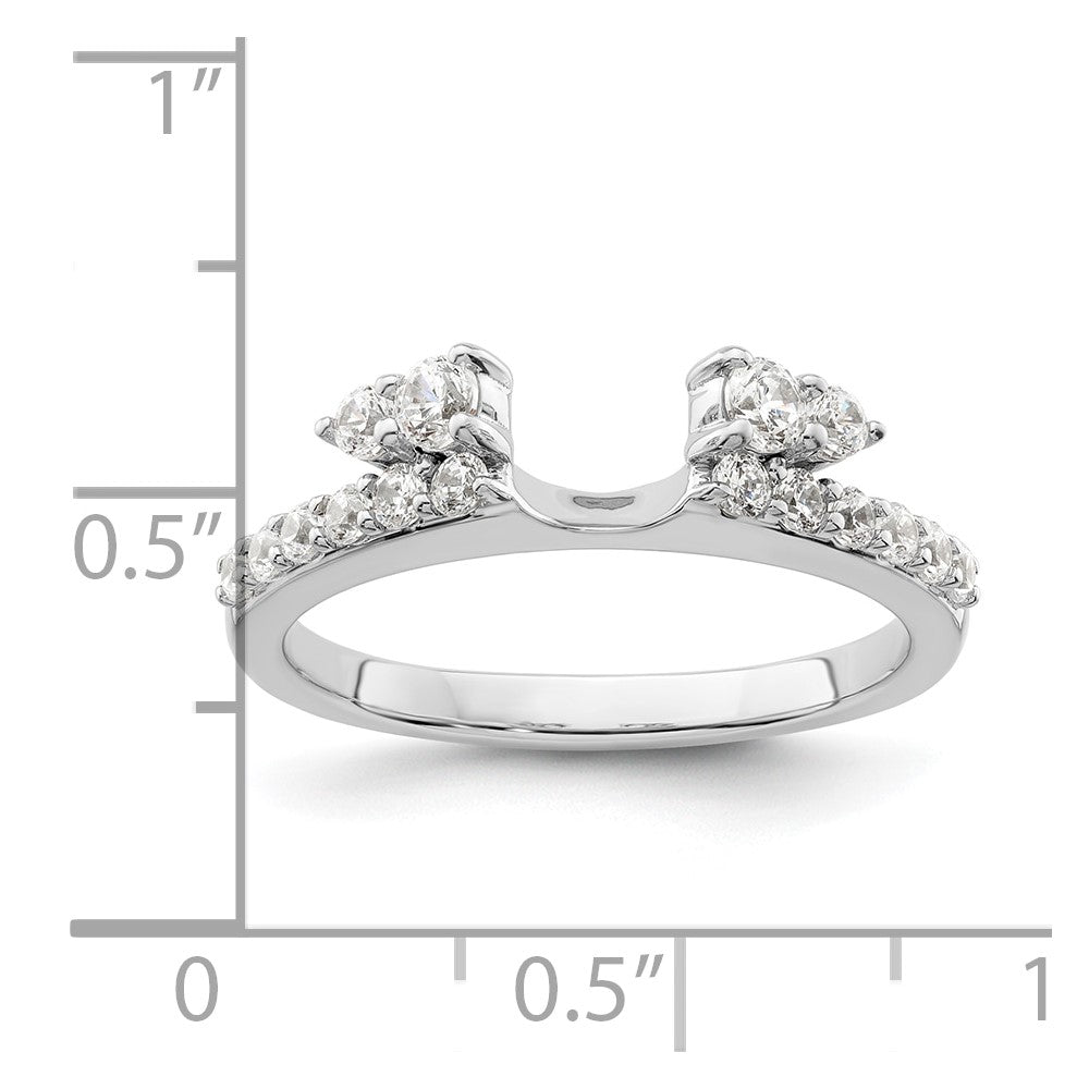 14K Weißgold Ring Wrap mit 0,5 ct. Labor-gezüchteten Diamanten VS/SI+ G+, komplett