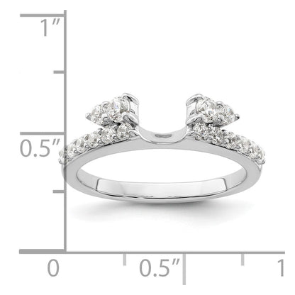 14K Weißgold Ring Wrap mit 0,5 ct. Labor-gezüchteten Diamanten VS/SI+ G+, komplett