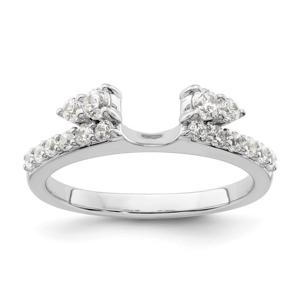 14K Weißgold Ring Wrap mit 0,5 ct. Labor-gezüchteten Diamanten VS/SI+ G+, komplett