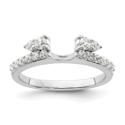 14K Weißgold Ring Wrap mit 0,5 ct. Labor-gezüchteten Diamanten VS/SI+ G+, komplett