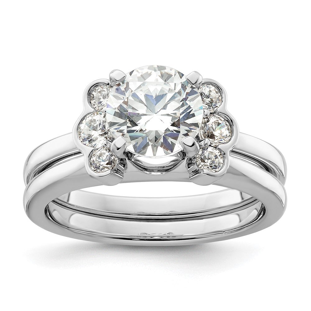 14K Weißgold Ring-Wrap mit im Labor gezüchteten Diamanten, VS/SI+ G+