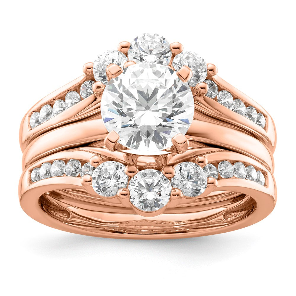 14K Roségold Laborgezüchteter Diamant VS/SI FGH Beisteckring