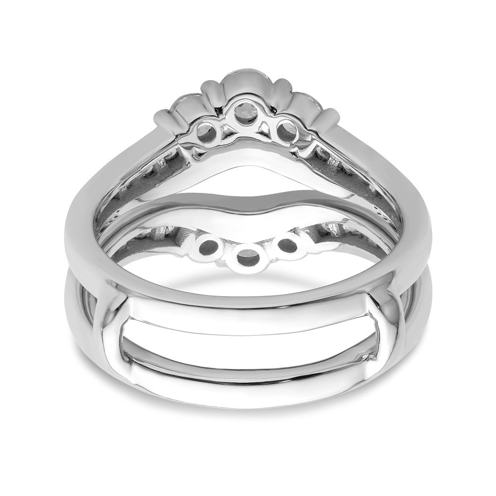 14K Weißgold Ringschutz mit 1 ct. Labor-gezüchteten Diamanten VS/SI+ G+