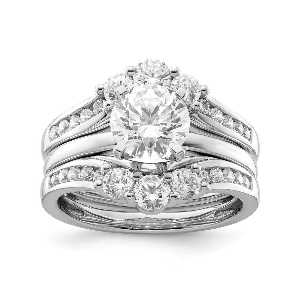 14K Weißgold Ringschutz mit 1 ct. Labor-gezüchteten Diamanten VS/SI+ G+