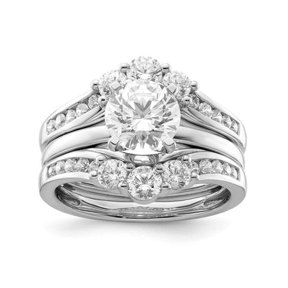 14K Weißgold Ringschutz mit 1 ct. Labor-gezüchteten Diamanten VS/SI+ G+