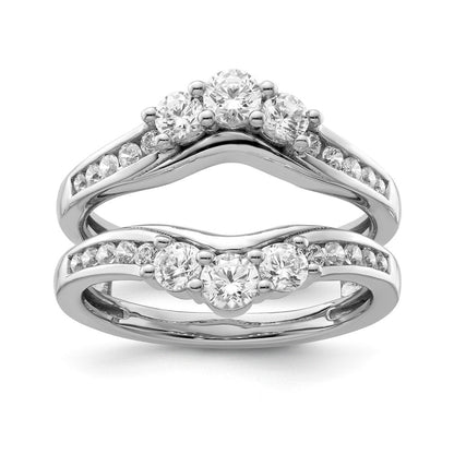 14K Weißgold Ringschutz mit 1 ct. Labor-gezüchteten Diamanten VS/SI+ G+