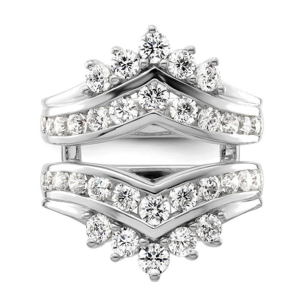 14K Weißgold Ring-Schutz mit zweireihigen Laborgezüchteten Diamanten, 2,33 ct., VS/SI+ G+