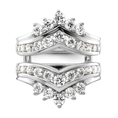 14K Weißgold Ring-Schutz mit zweireihigen Laborgezüchteten Diamanten, 2,33 ct., VS/SI+ G+