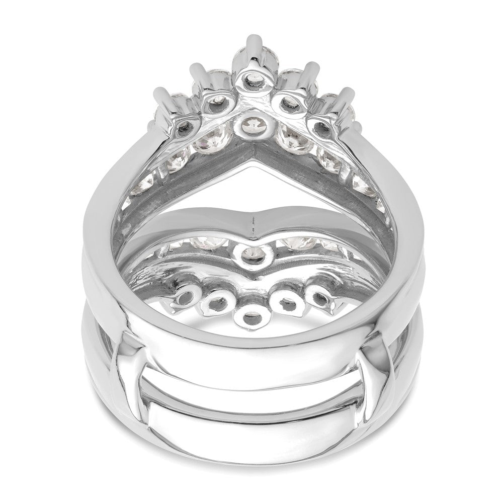 14K Weißgold Ring-Schutz mit zweireihigen Laborgezüchteten Diamanten, 2,33 ct., VS/SI+ G+