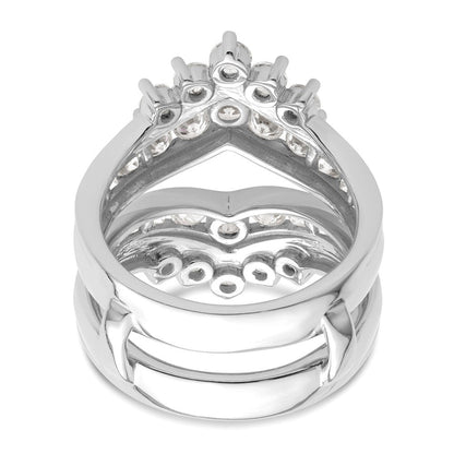 14K Weißgold Ring-Schutz mit zweireihigen Laborgezüchteten Diamanten, 2,33 ct., VS/SI+ G+
