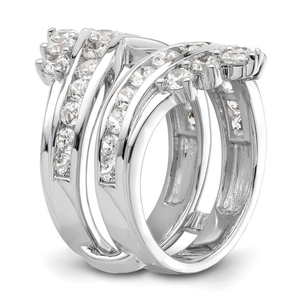 14K Weißgold Ring-Schutz mit zweireihigen Laborgezüchteten Diamanten, 2,33 ct., VS/SI+ G+