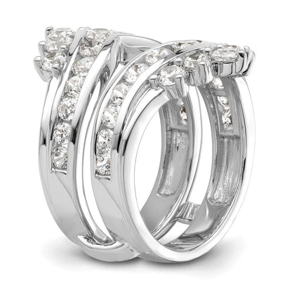14K Weißgold Ring-Schutz mit zweireihigen Laborgezüchteten Diamanten, 2,33 ct., VS/SI+ G+
