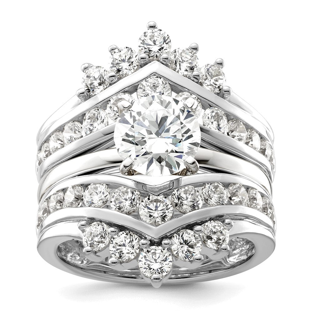 14K Weißgold Ring-Schutz mit zweireihigen Laborgezüchteten Diamanten, 2,33 ct., VS/SI+ G+