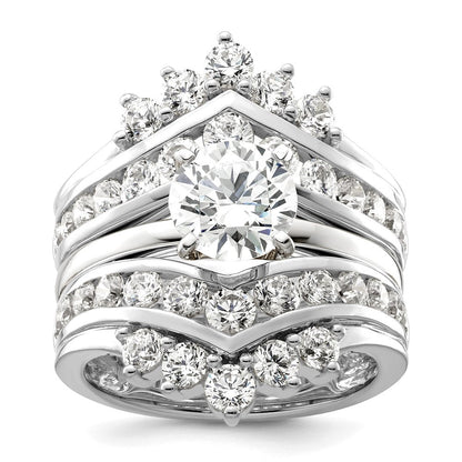 14K Weißgold Ring-Schutz mit zweireihigen Laborgezüchteten Diamanten, 2,33 ct., VS/SI+ G+