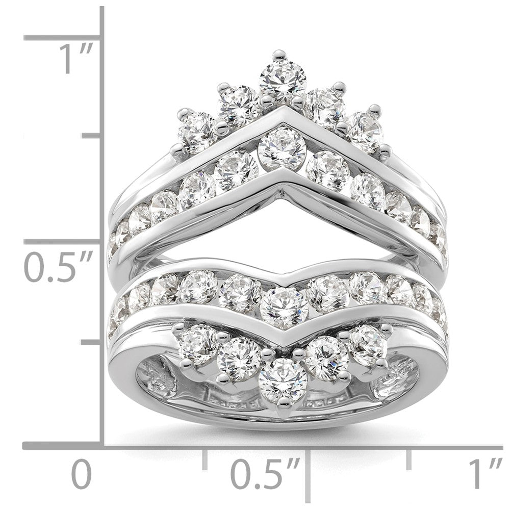 14K Weißgold Ring-Schutz mit zweireihigen Laborgezüchteten Diamanten, 2,33 ct., VS/SI+ G+