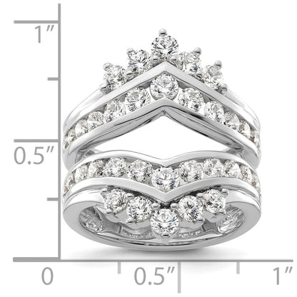 14K Weißgold Ring-Schutz mit zweireihigen Laborgezüchteten Diamanten, 2,33 ct., VS/SI+ G+