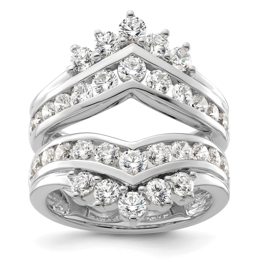 14K Weißgold Ring-Schutz mit zweireihigen Laborgezüchteten Diamanten, 2,33 ct., VS/SI+ G+